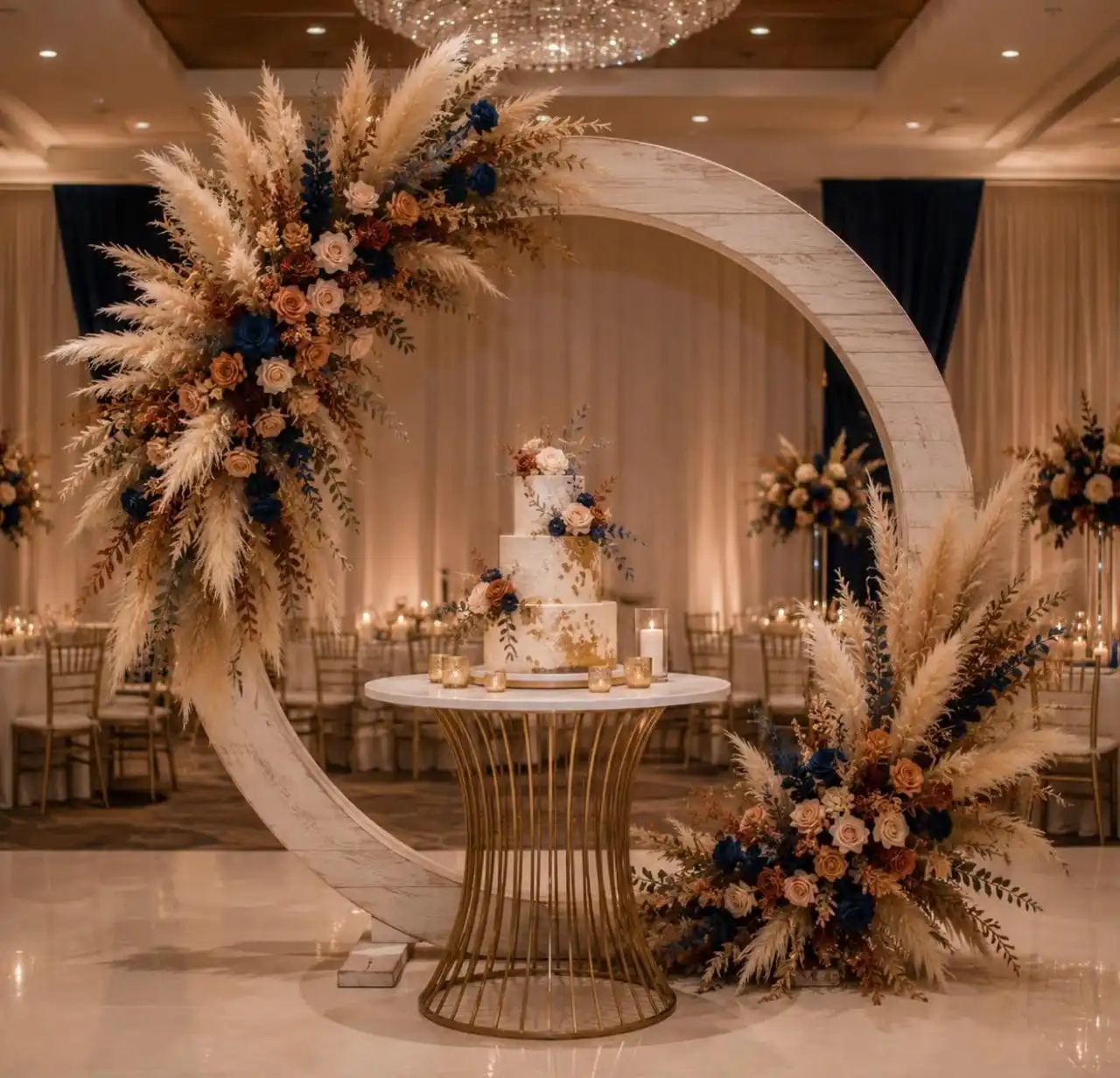Pampas Grass Modern Circle Arch