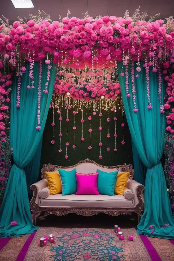 Teal & Pink Lounge stage (Mehndi)