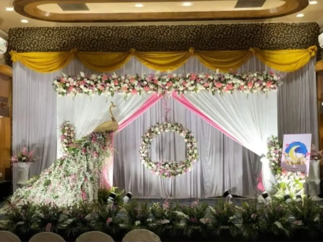 Baptism Crescent Moon Flower Stand & Hanging Cradle
